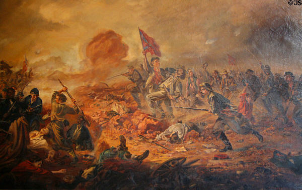 Battle of the Crater (July 30, 1864) painting (1951) by John Elder at Siege Museum. Petersburg, VA.
