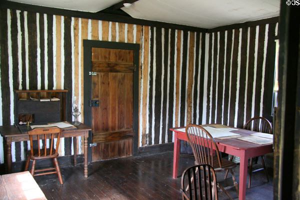 Interior of U.S. Grant's HQ cabin at Hopewell. Hopewell, VA.