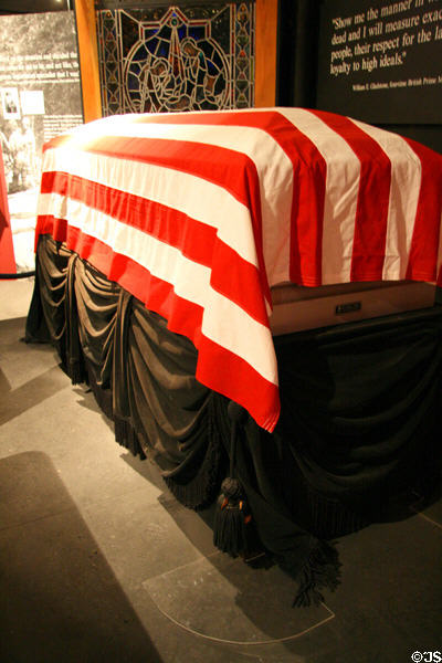 Catafalque (1969) built to carry remains of Dwight D. Eisenhower at U.S. Army Quartermaster Museum. Petersburg, VA.