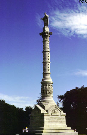 Victory Monument in Yorktown celebrating Washington's defeat of Cornwallis in 1781. Yorktown, VA.