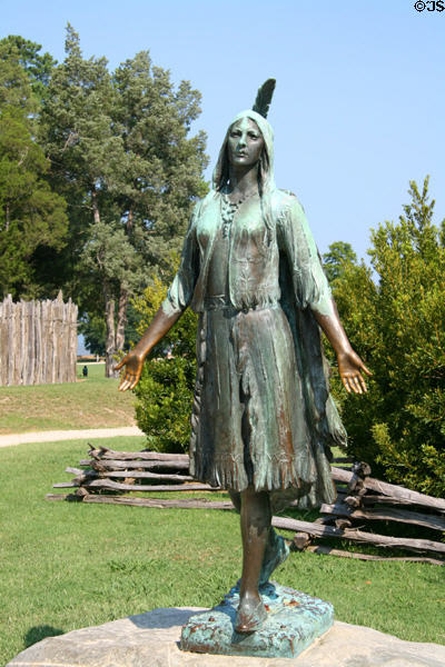 Pocahontas statue (1922) by William Ordway Partridge at Jamestown Colonial National Park. Jamestown, VA.