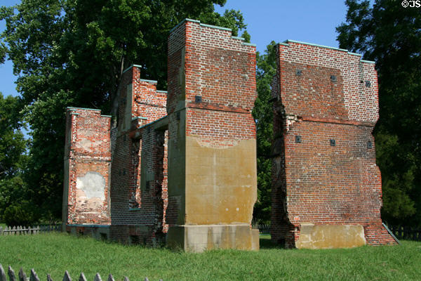 Ambler Mansion ruins (18thC) at Jamestown Colonial National Park. Jamestown, VA.