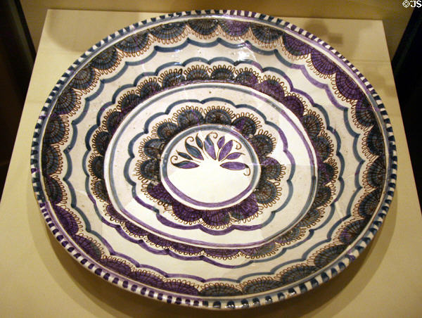 Tin-glazed earthenware bowl from Spain found near Marable House in Jamestown National Park Museum. Jamestown, VA.