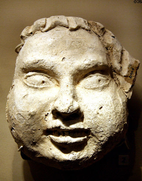 Plaster cherub face (c1680) from Sherwood house in Jamestown National Park Museum. Jamestown, VA.