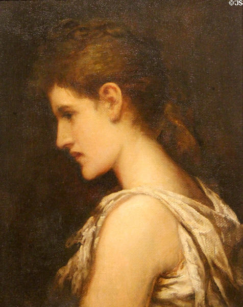 Elaine portrait (1873-4) by William Morris Hunt at Bennington Museum. Bennington, VT.