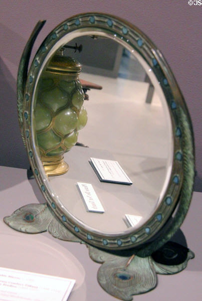 Peacock table mirror (c1905) by Louis Comfort Tiffany at Bennington Museum. Bennington, VT.