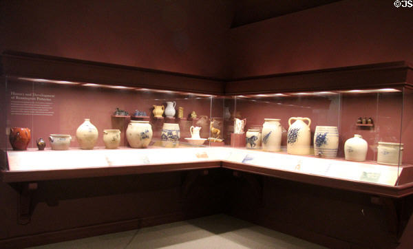 Collection of Bennington, VT pottery at Bennington Museum. Bennington, VT.