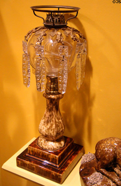 Kerosene lamp (c1850s) by United States Pottery Co. at Bennington Museum. Bennington, VT.
