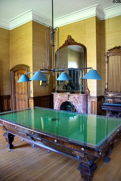 Billiard room at Park-McCullough Historic Estate. North Bennington, VT.