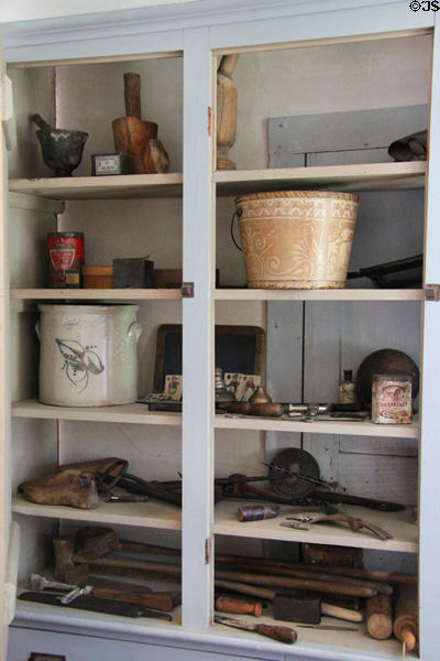 Shelving in Coolidge Homestead at President Calvin Coolidge State Historic Park. Plymouth Notch, VT.