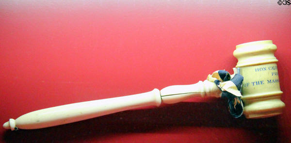 Ivory gavel (1914) used by Calvin Coolidge as president of the Massachusetts Senate at President Calvin Coolidge State Historic Park. Plymouth Notch, VT.