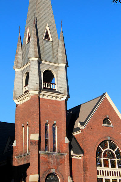 Tower of First Baptist Church (1892). Barre, VT.