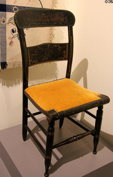 Painted & stenciled chair (c1840) by Daniel M. Tuthill of Saxton's River, VT at Vermont History Center. Barre, VT.