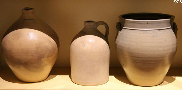 Stoneware jugs (1820-60) at Vermont History Museum. Montpelier, VT.