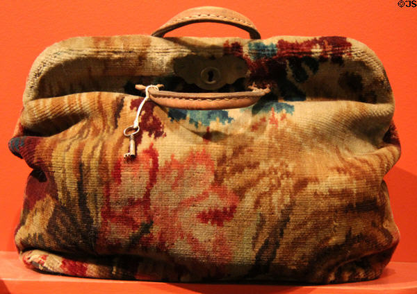 Carpetbag used during Civil War by a paymaster in the U.S. Navy at Vermont History Museum. Montpelier, VT.