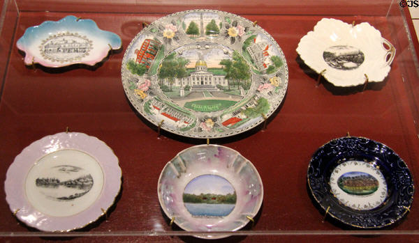 Souvenir plates of Vermont at Vermont History Museum. Montpelier, VT.