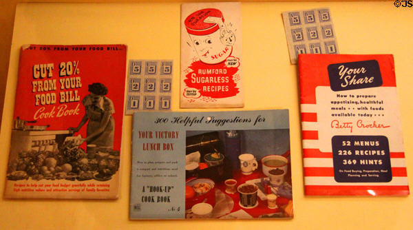 World War II cookbooks to cope with rationing at Vermont History Museum. Montpelier, VT.