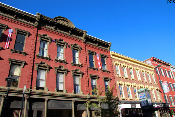 Walton commercial building (1879) (17 State St.) & other heritage buildings (to 13 State St.). Montpelier, VT.