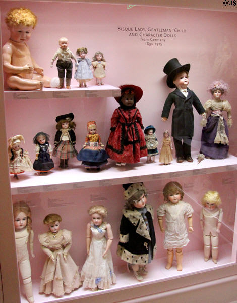 Collection of antique dolls (1890-1915) from Germany at Shelburne Museum. Shelburne, VT.