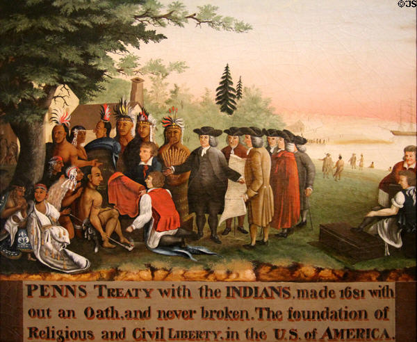 Penn's Treaty with the Indians painting (c1840-5) by Edward Hicks at Shelburne Museum. Shelburne, VT.
