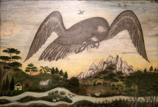 Eagle with Snake painting (19thC) by unknown at Shelburne Museum. Shelburne, VT.