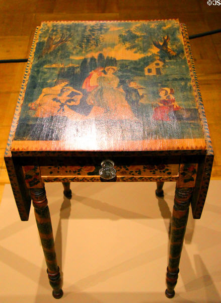 Painted table (1810-20) from Connecticut at Shelburne Museum. Shelburne, VT.