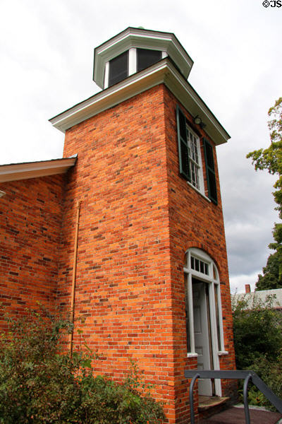 Entrance tower of schoolhouse (c1840) from Vergennes, VT at Shelburne Museum. Shelburne, VT.
