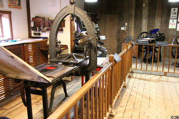 Ben Lane Print Shop with Shelburne Hand Press (c1820) at Shelburne Museum. Shelburne, VT.