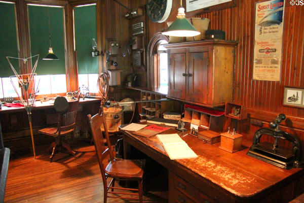 Office in Shelburne Railroad Station at Shelburne Museum. Shelburne, VT.