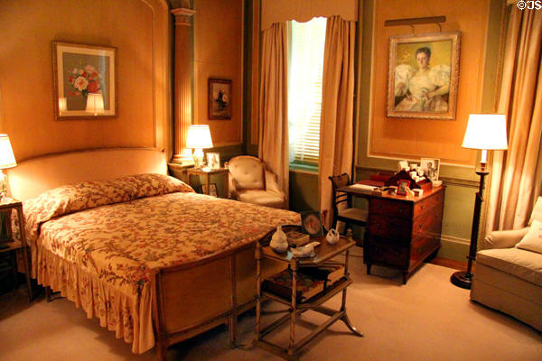Mrs. Webb's bedroom in Webb House at Shelburne Museum. Shelburne, VT.