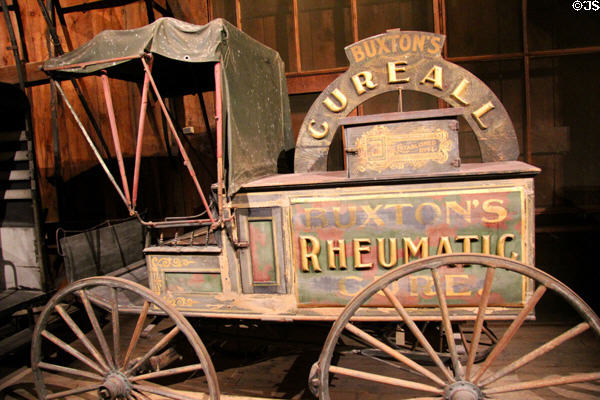 Buxton's Cure-All Wagon (c1900) painted by Alonzo McKusick of Abbot, ME at Shelburne Museum. Shelburne, VT.