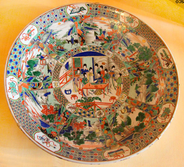 Chinese Porcelain Charger from K'ang Hsi period (c1662-1722) at Marsh-Billings-Rockefeller Mansion. Woodstock, VT.