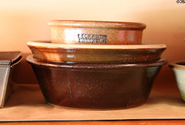 Bennington, VT pottery bowls at Billings Farm & Museum. Woodstock, VT.