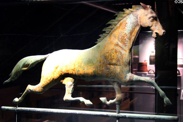 Copper horse like those found on weathervanes at Billings Farm & Museum. Woodstock, VT.