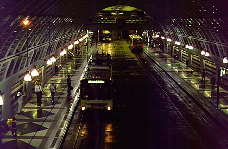 Elaborate Seattle mass transit bus tunnel system. Seattle, WA.