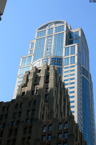Seattle Tower (1928) (27 floors) (1280 3rd Ave.) & Washington Mutual Building. Seattle, WA. Style: Art Deco. Architect: Albertson, Wilson & Richardson. On National Register.