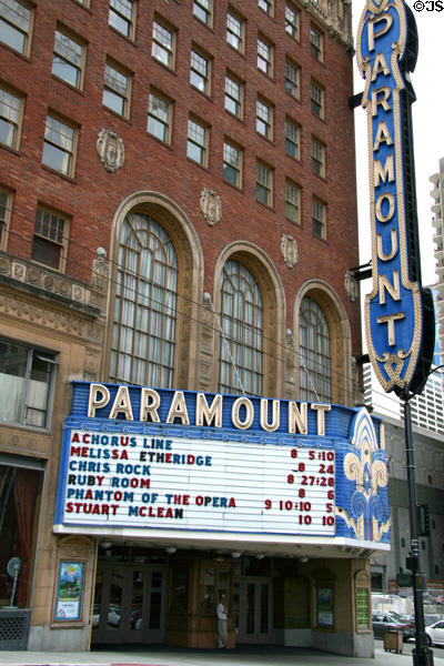 Paramount Theater (1928) (9 floors) (901 Pine St.). Seattle, WA. Architect: B. Marcus Priteca + Rapp & Rapp. On National Register.