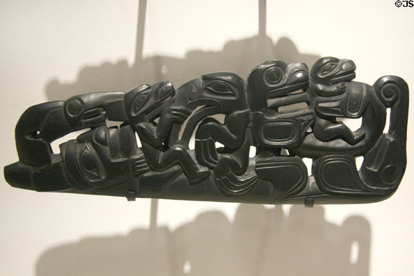 Haida argillite pipe (c1835-55) at Seattle Art Museum. Seattle, WA.