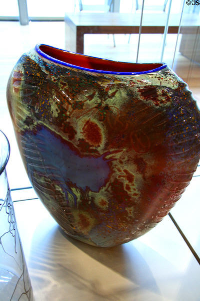 Petroglyph Vessel (1989) by William Morris in glass collection of Seattle Art Museum. Seattle, WA.