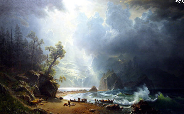 Puget Sound on the Pacific Coast (1870) painting by Albert Bierstadt at Seattle Art Museum. Seattle, WA.