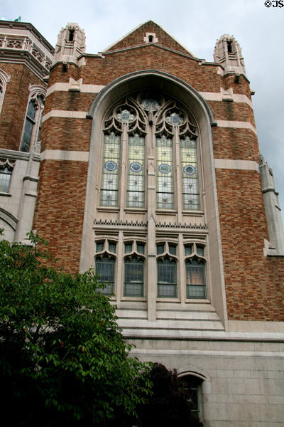 Side window of Suzzallo Library on University of Washington campus. Seattle, WA.