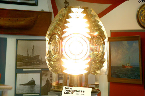 Fresnel lens from New Dungeness Light (1857) at Coast Guard Museum Northwest. Seattle, WA.