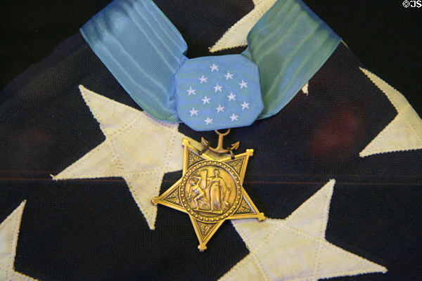 Congressional Medal of Honor awarded Coastguardsman Douglas Albert Munro in WW II at Coast Guard Museum Northwest. Seattle, WA.