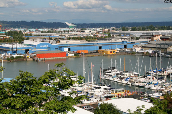 Pleasure craft & shipping facilities of Port of Tacoma. Tacoma, WA.