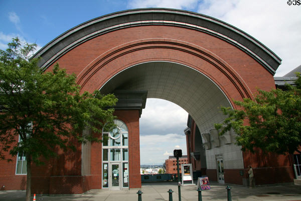 Entrance arch of Washington State History Museum. Tacoma, WA.