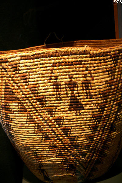 Nisqually/Yakima Indian coiled cooking basket (c1900) by Mrs. Henry Marrin at Washington State History Museum. Tacoma, WA.