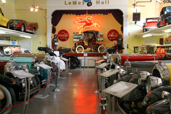 Antique auto display at Harold E. LeMay America's Car Museum. Tacoma, WA.