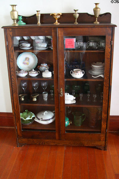China & glass in kitchen of Hovander Homestead house. Ferndale, WA.