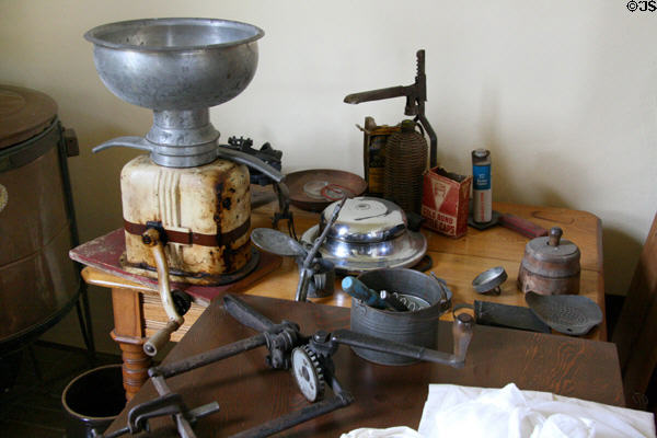 Various utensils in kitchen of Hovander Homestead house. Ferndale, WA.