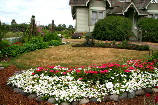 Flower beds at Hovander Homestead planted by Master Gardeners. Ferndale, WA.